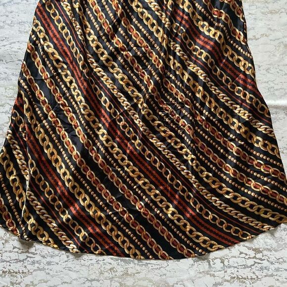 Ashley Stewart Silky Chain Print MIDI Skirt - Picture 3 of 12